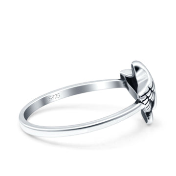 Eagle Oxidized Band Solid 925 Sterling Silver Thumb Ring (10mm)